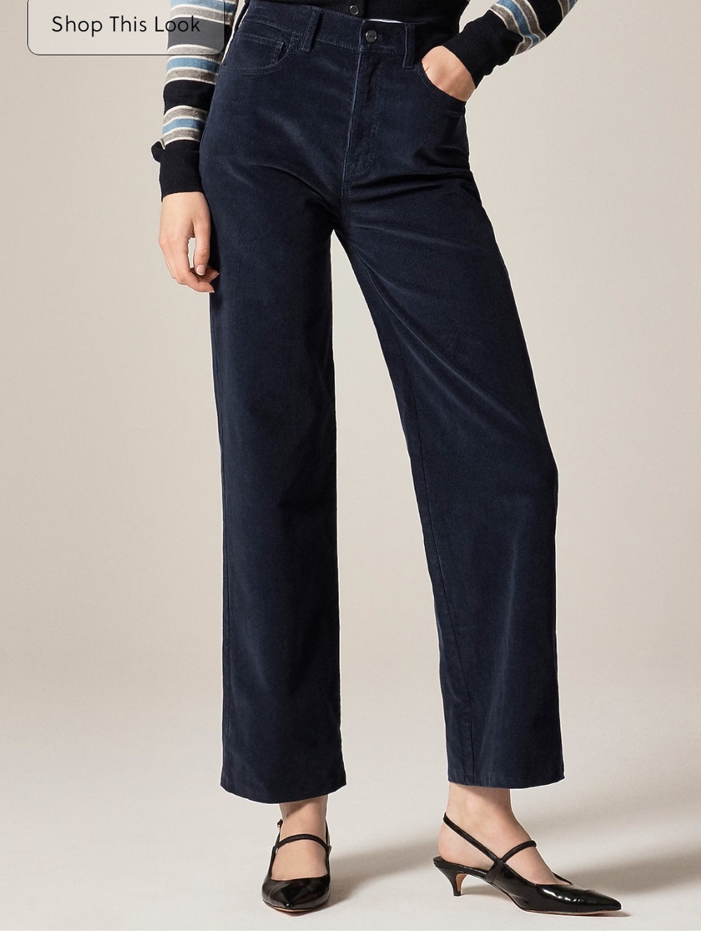 J.Crew Slim-Wide Corduroy Pant Navy 30T